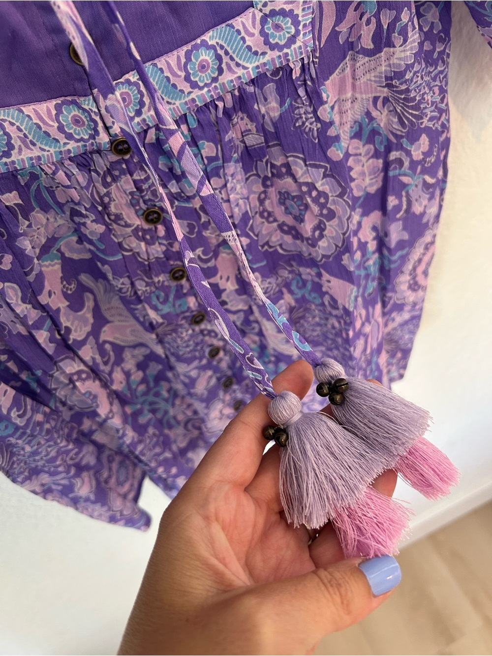 SPELL Sannah Lavender Blouse S - Picture 8 of 11